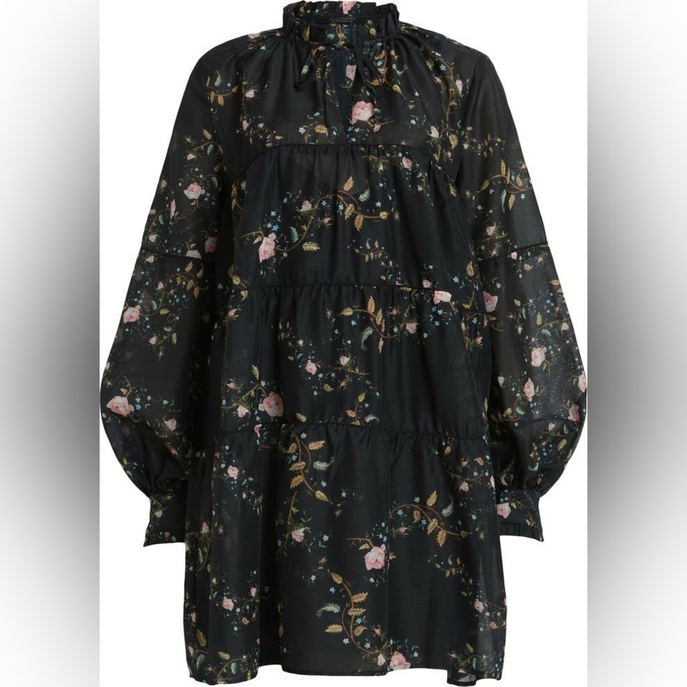 NWT All Saints Mindy Oversized Oto Floral Women’s Mini Dress Size 2
